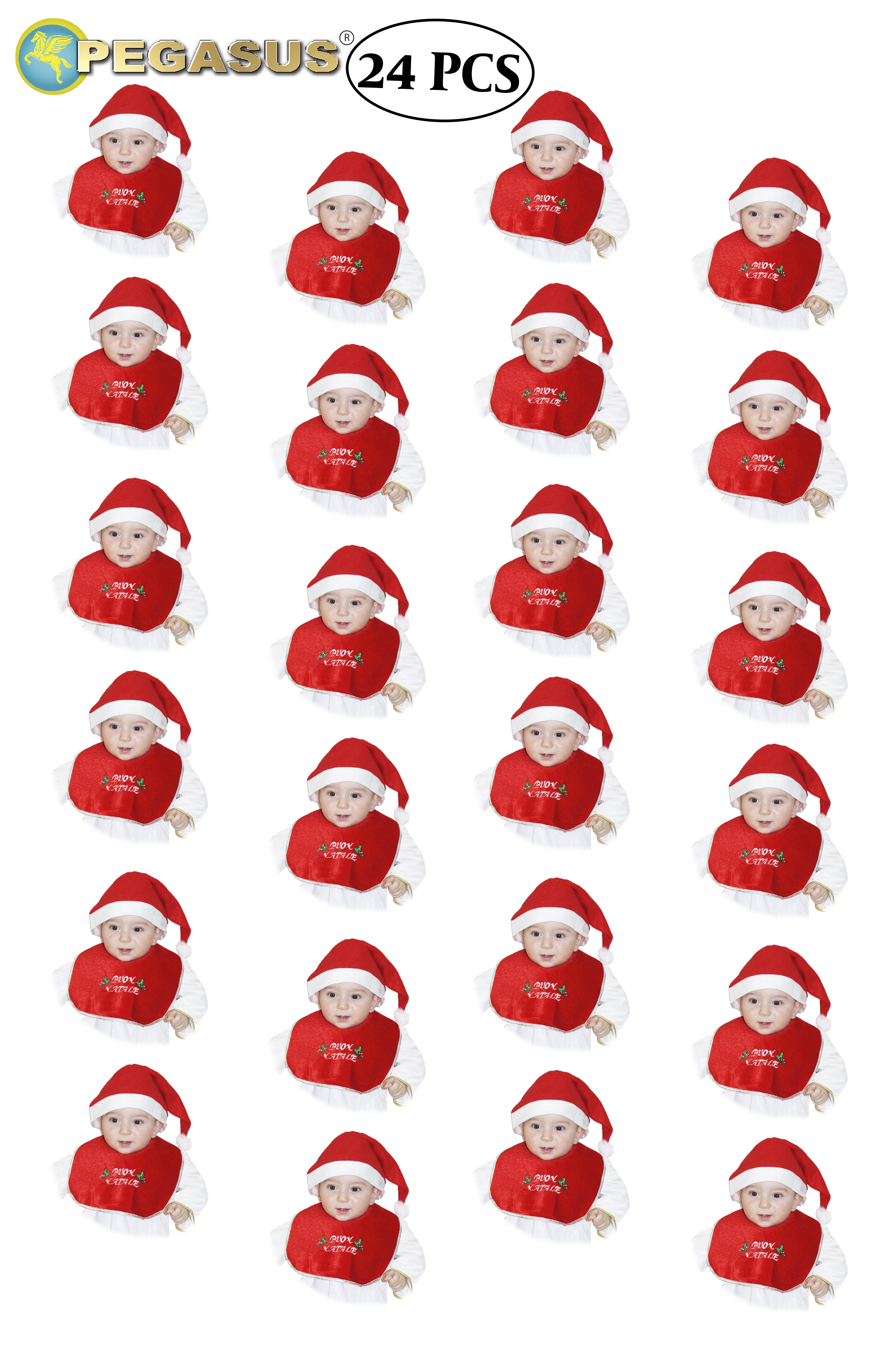 CAPPELLO NATALE CON BAVETTA (CF 24 PZ)